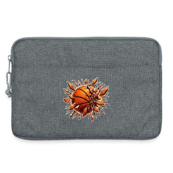 Basketball Zerspringt Glas Explosion Sport Shirt - Laptoptasche 13" - Grau meliert - Vorne