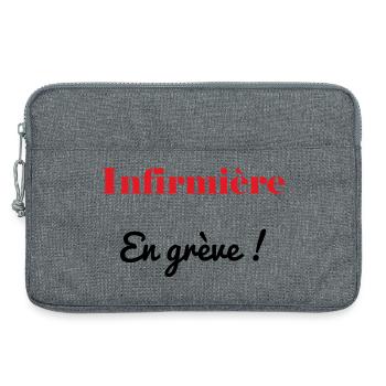 KRANKENSCHWESTER. STREIK. DEMONSTRATION. ARBEIT. HUMOR. - Laptoptasche 13" - Grau meliert - Vorne