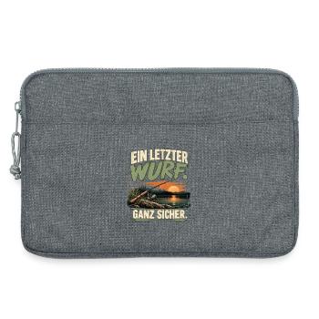 Ein letzter Wurf – Lustiger Angler Spruch - Laptoptasche 13" - Grau meliert - Vorne