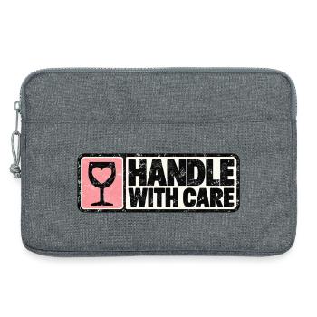 Handle With Care – Herz Retro Design - Laptoptasche 13" - Grau meliert - Vorne