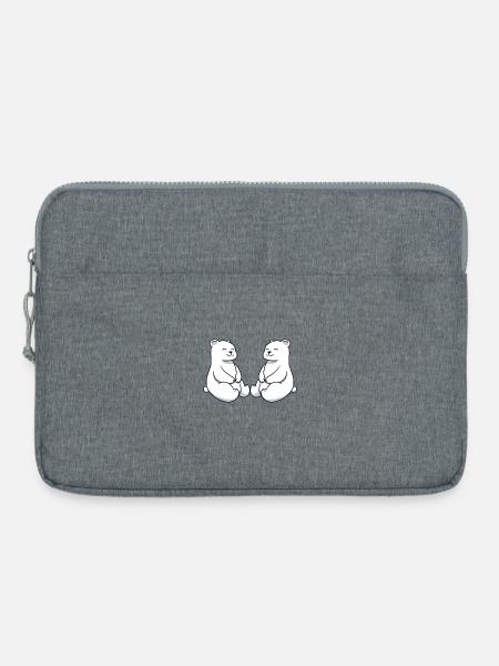 Polarbär Eisbär Freunde - Laptoptasche 15" - Grau meliert