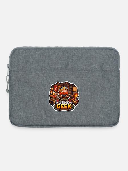 ICH BIN EIN NERD – Tavernenzwerg - Laptoptasche 15" - Grau meliert