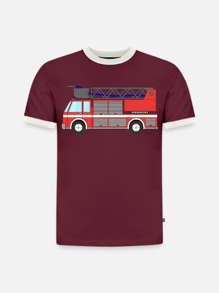 Fire engine Fire engine - Slim Fit Men's Organic Contrast T-Shirt - burgundy/off white