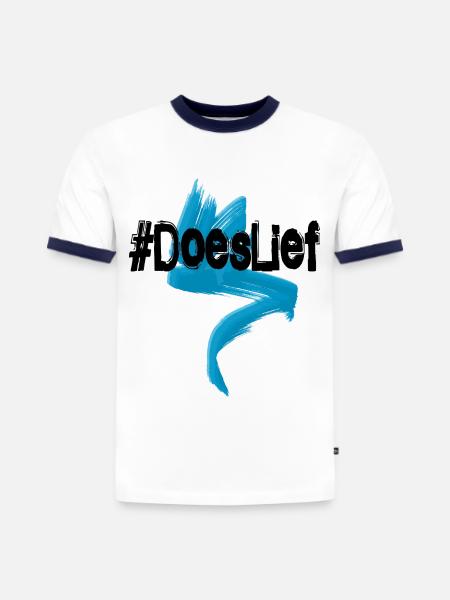 Does lief - express your heart - respect - Slim Fit Men's Organic Contrast T-Shirt - white/navy