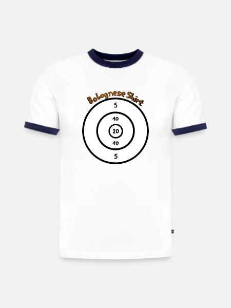 Bolognese Shit - Slim Fit Men's Organic Contrast T-Shirt - white/navy