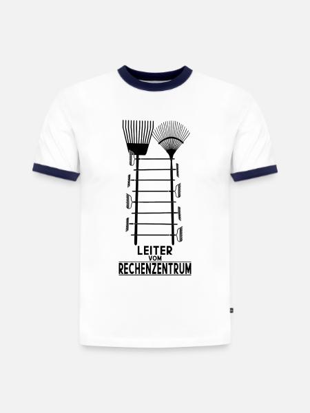 LEITER VOM RECHENZENTRUM - Slim Fit Männer Organic Contrast T-Shirt - Weiß/Navyblau