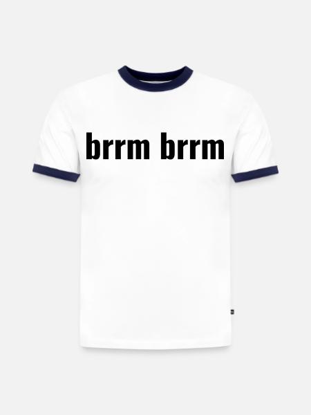 brrm brrm - Slim Fit Männer Organic Contrast T-Shirt - Weiß/Navyblau