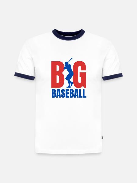 Baseball BIG - Slim Fit Men's Organic Contrast T-Shirt - white/navy