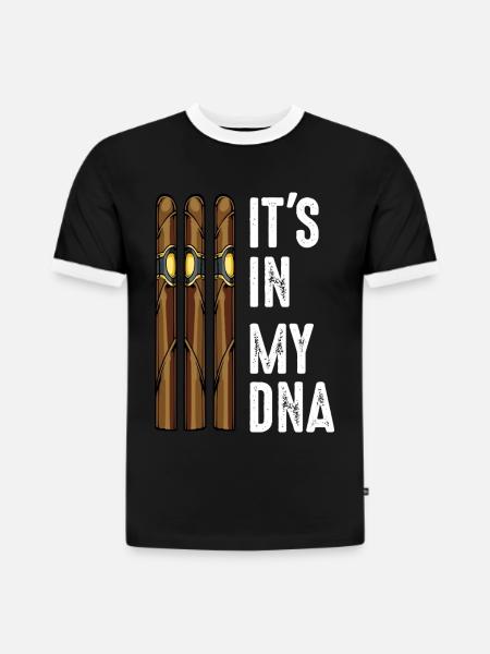 cigar - Slim Fit Men's Organic Contrast T-Shirt - black/white
