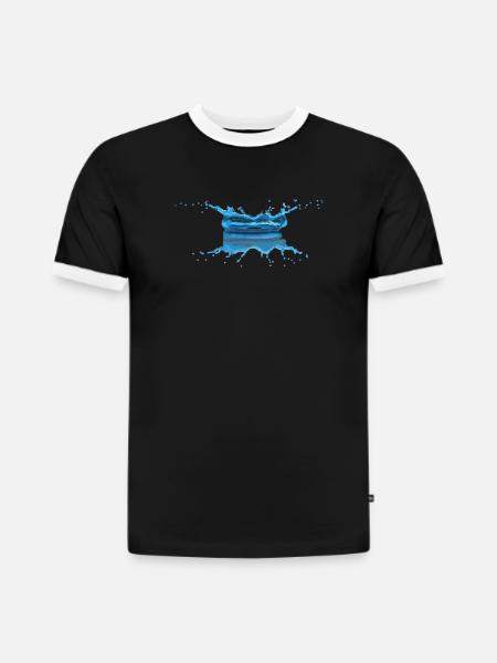 Wassertropfen - Slim Fit Männer Organic Contrast T-Shirt - Schwarz/Weiß