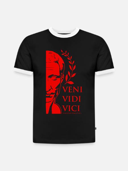 César 4 - T-shirt contrasté homme slim fit en coton bio - noir/blanc