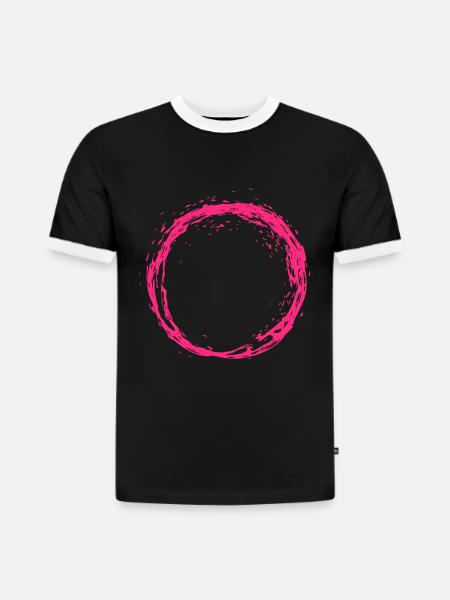 Cercle rose - T-shirt contrasté homme slim fit en coton bio - noir/blanc