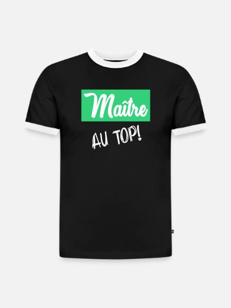 MAITRE - T-shirt contrasté homme slim fit en coton bio - noir/blanc