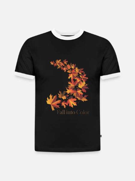 Fallen Sie in Farbe - Slim Fit Männer Organic Contrast T-Shirt - Schwarz/Weiß