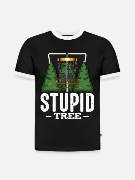 Frisbee - Slim Fit Männer Organic Contrast T-Shirt - Schwarz/Weiß