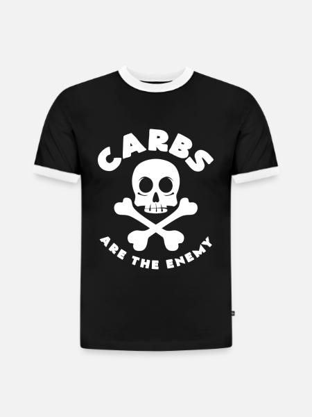 Keto - Slim Fit Männer Organic Contrast T-Shirt - Schwarz/Weiß