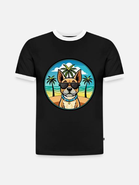 Braque Du Bourbonnais Hunderasse Cartoon Sonnenbrille - Slim Fit Männer Organic Contrast T-Shirt - 