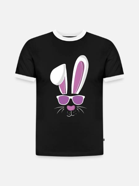 Cool ski and Easter - Slim Fit Men's Organic Contrast T-Shirt - black/white
