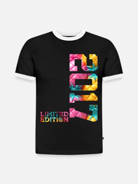 9TH BIRTHDAY LIMITED EDITION 2017 - Slim Fit Men's Organic Contrast T-Shirt - black/white