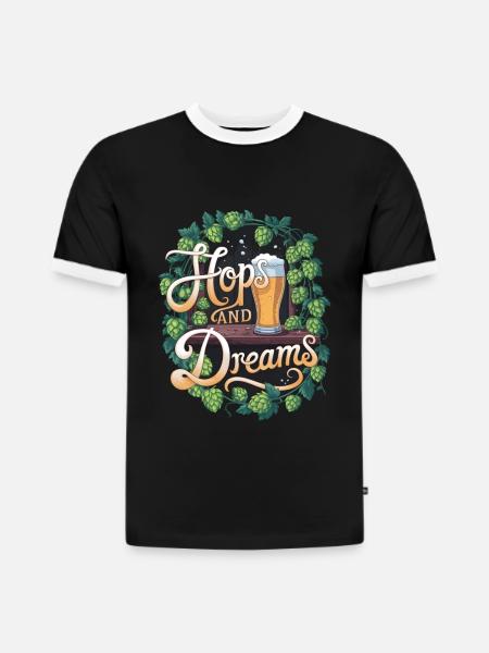 Hops And Dreams - Slim Fit Men's Organic Contrast T-Shirt - black/white
