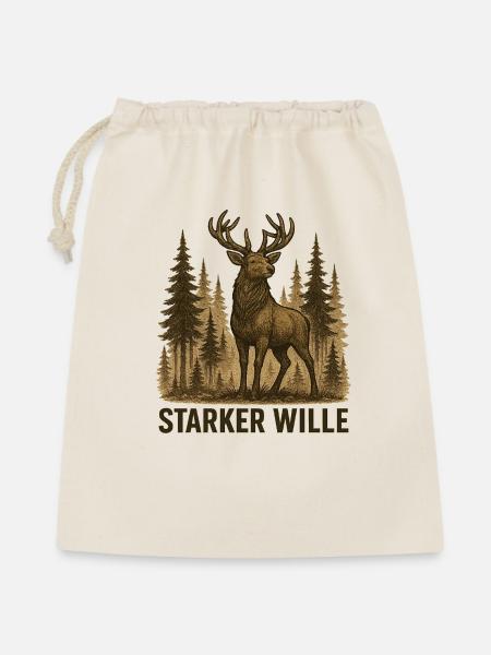 Starker Wille - Geschenkbeutel aus Baumwolle (40 x 50 cm) - Natur