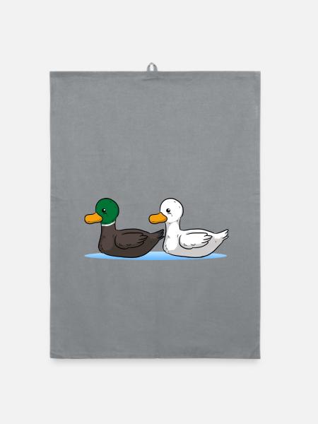 Enten - Organic Geschirrtuch - Grau