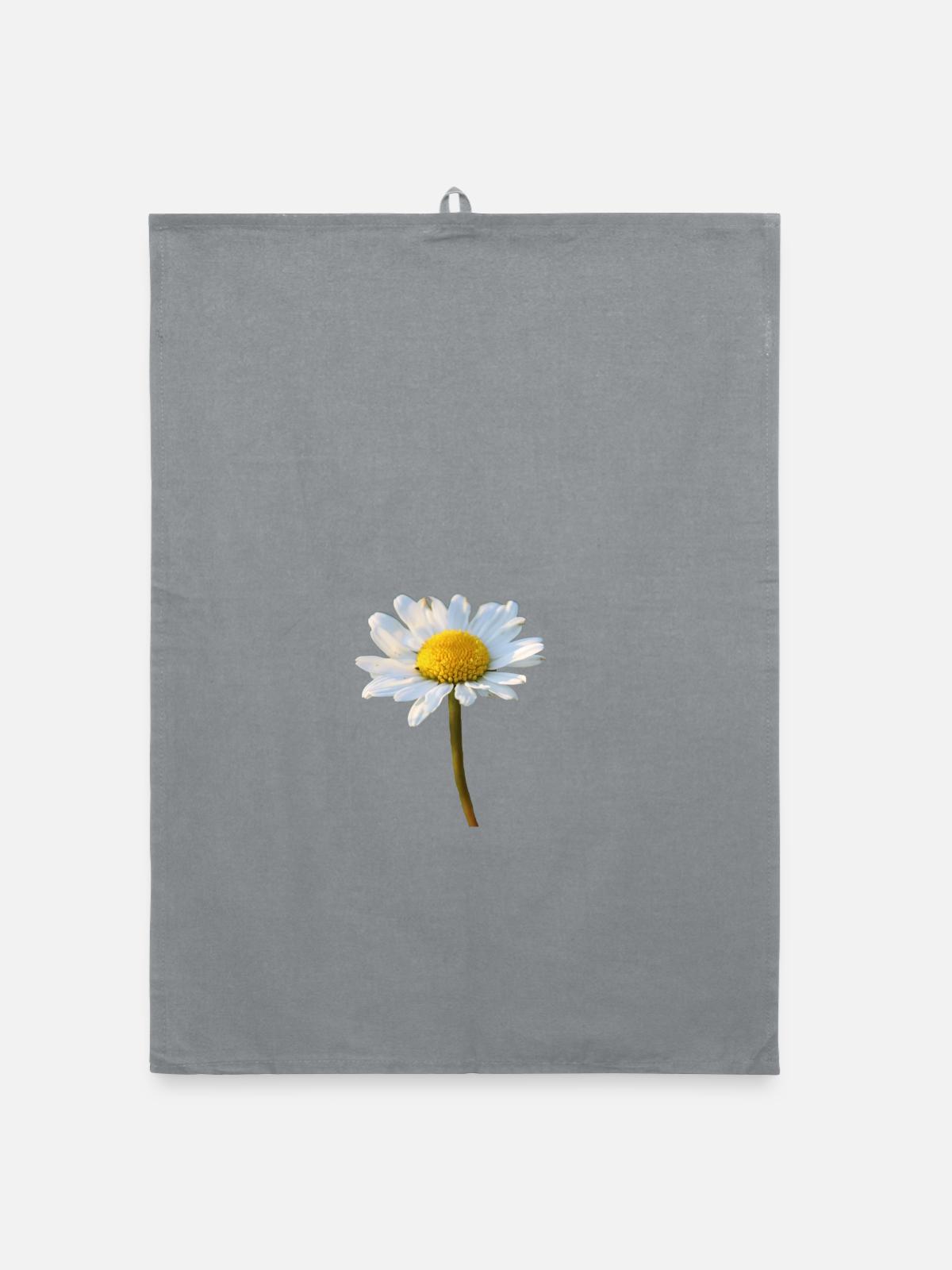 Margeriten Margerite Gänseblümchen - Organic Geschirrtuch - Grau - Vorne