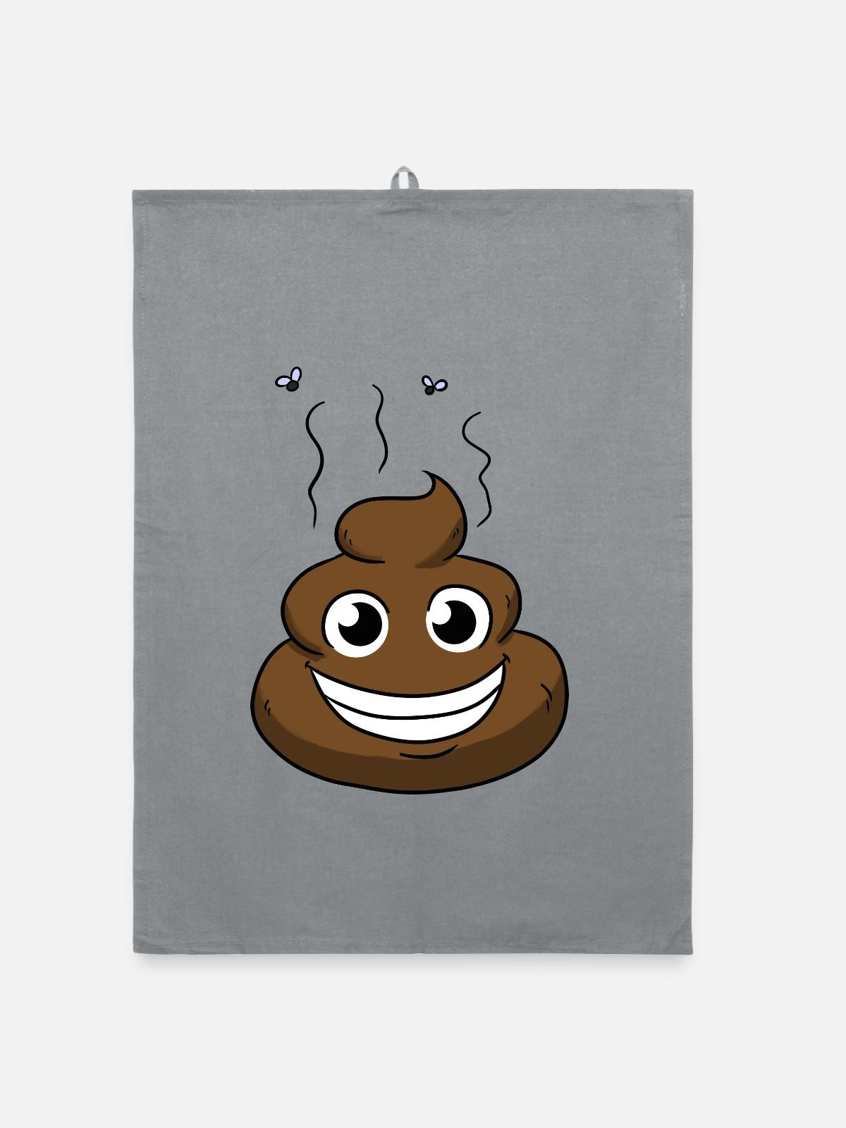 Comic Poop - Organic Geschirrtuch - Grau - Vorne