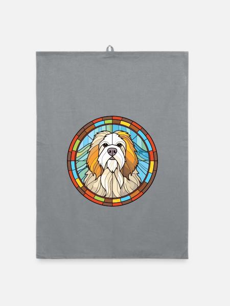 Himalaya-Schäferhund Hunderasse Buntglas Colorfu - Organic Geschirrtuch - Grau - Vorne