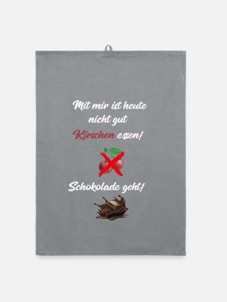 Mit mir ist heute nicht gut Kirschen essen! - Organic Geschirrtuch - Grau