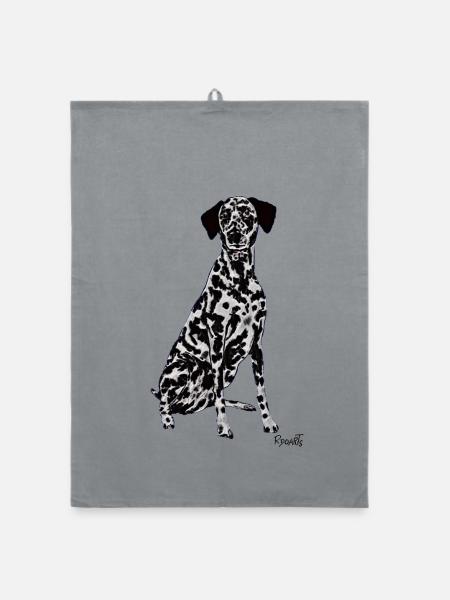 Beau chien dalmate - Torchon bio - bruyère - Devant