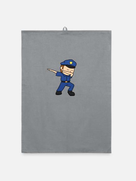 Dabbing Police Dab Polizist - Organic Geschirrtuch - Grau - Vorne