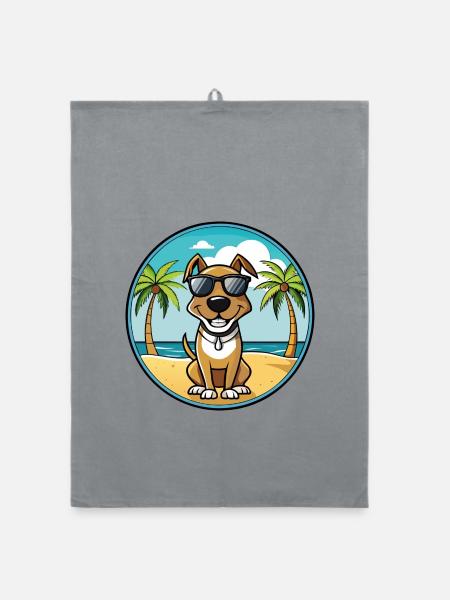 Schweizer Laufhund Hunderasse Cartoon Sonnenbrille - Organic Geschirrtuch - Grau - Vorne