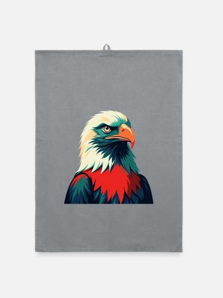 Aigle Dessin Animé Personnage Animal Coloré Animal De Compagnie - Torchon bio - bruyère - Devant