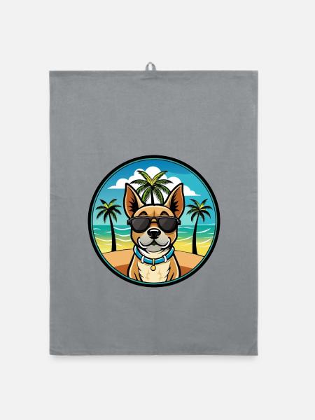 Braque Du Bourbonnais Hunderasse Cartoon Sonnenbrille - Organic Geschirrtuch - Grau - Vorne
