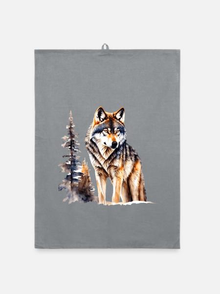 Wolf - Organic Geschirrtuch - Grau - Vorne