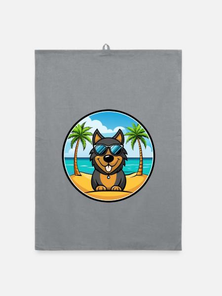 Schwarzwälder Laufhund Hunderasse Cartoon Sonnenbrille - Organic Geschirrtuch - Grau - Vorne