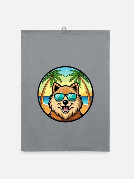 Eurasier Dog Breed Cartoon Sunglasses Beach - Organic dish towel - grey - Front