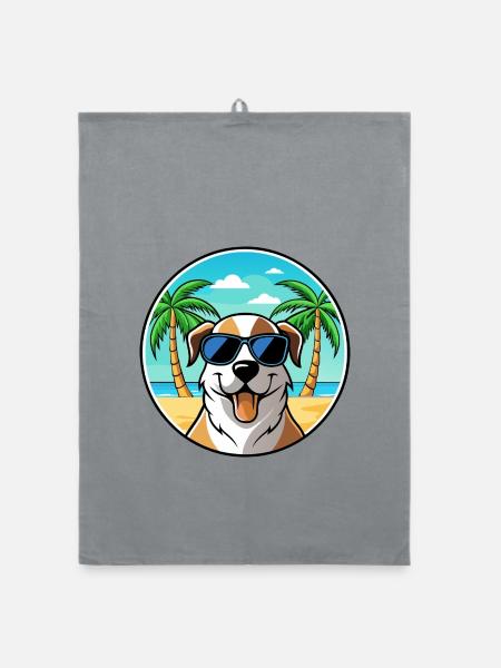 Anatolian Shepherd Dog Breed Cartoon Sunglasses - Organic dish towel - grey - Front