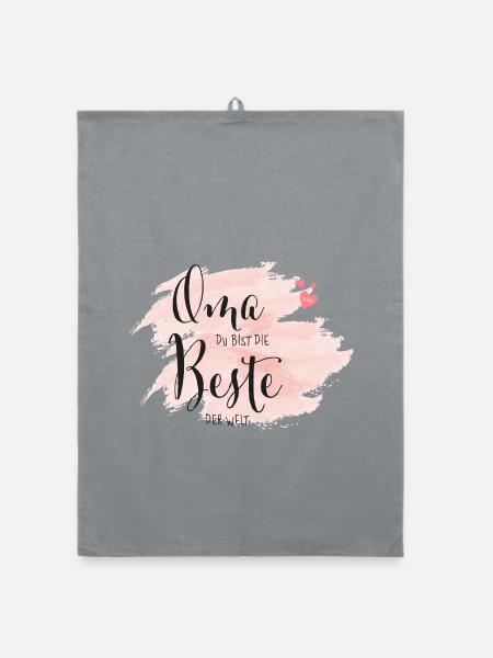 Grand-mère Tu es la meilleure du monde - Torchon bio - bruyère - Devant