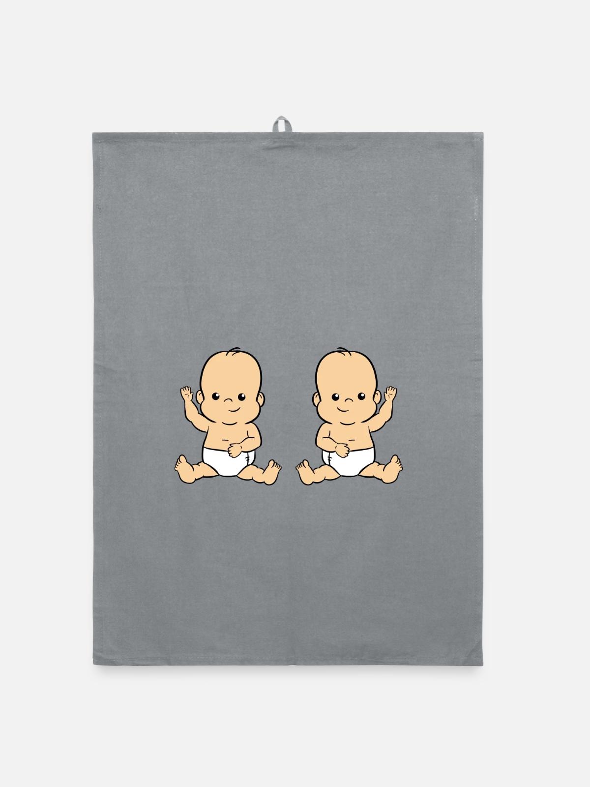 Twin Babys - Organic Geschirrtuch - Grau - Vorne