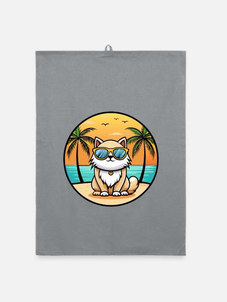Colorpoint Persian Cat Breed Cartoon Sunglasses - Organic dish towel - grey - Front