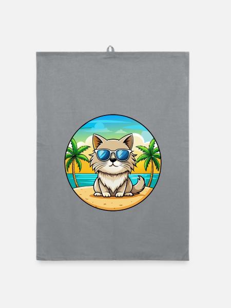 Colorpoint Persian Cat Breed Cartoon Sunglasses - Organic dish towel - grey - Front