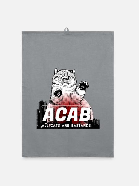 ACAB - All Cats are Bastards - Organic Geschirrtuch - Grau - Vorne