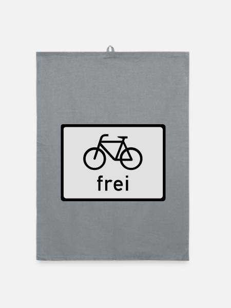 Fahrrad frei - Organic Geschirrtuch - Grau