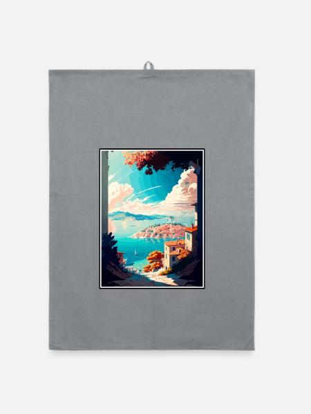 Split Kroatien Vintage Reiseposter WPA Souvenir - Organic Geschirrtuch - Grau - Vorne