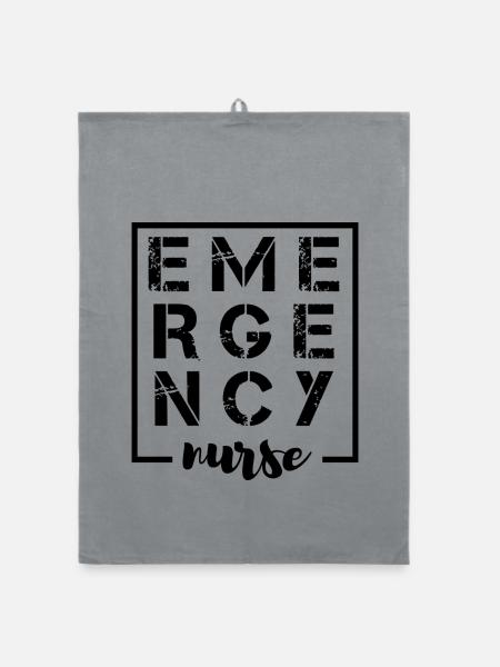 Notfall Krankenschwester Design - Organic Geschirrtuch - Grau - Vorne