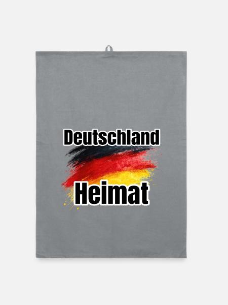 Deutschland Heimat Flaggenkunst - Organic Geschirrtuch - Grau - Vorne