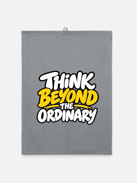 Think Beyond the Ordinary – Positives Statement  - Organic Geschirrtuch - Grau - Vorne
