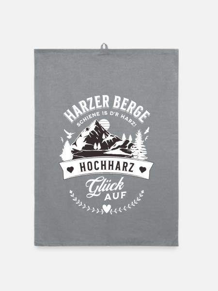 Harzer Berge Schiene Is D'r Harz Hochharz - Organic Geschirrtuch - Grau - Vorne
